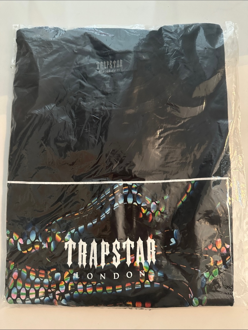 Trapstar London Men’s Black Short Sleeve Tee - Holographic Graphic